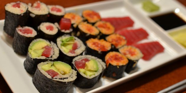 на голодный желудок: суши