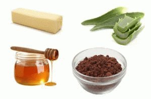 Сливочное масло, алоэ, мёд и какао