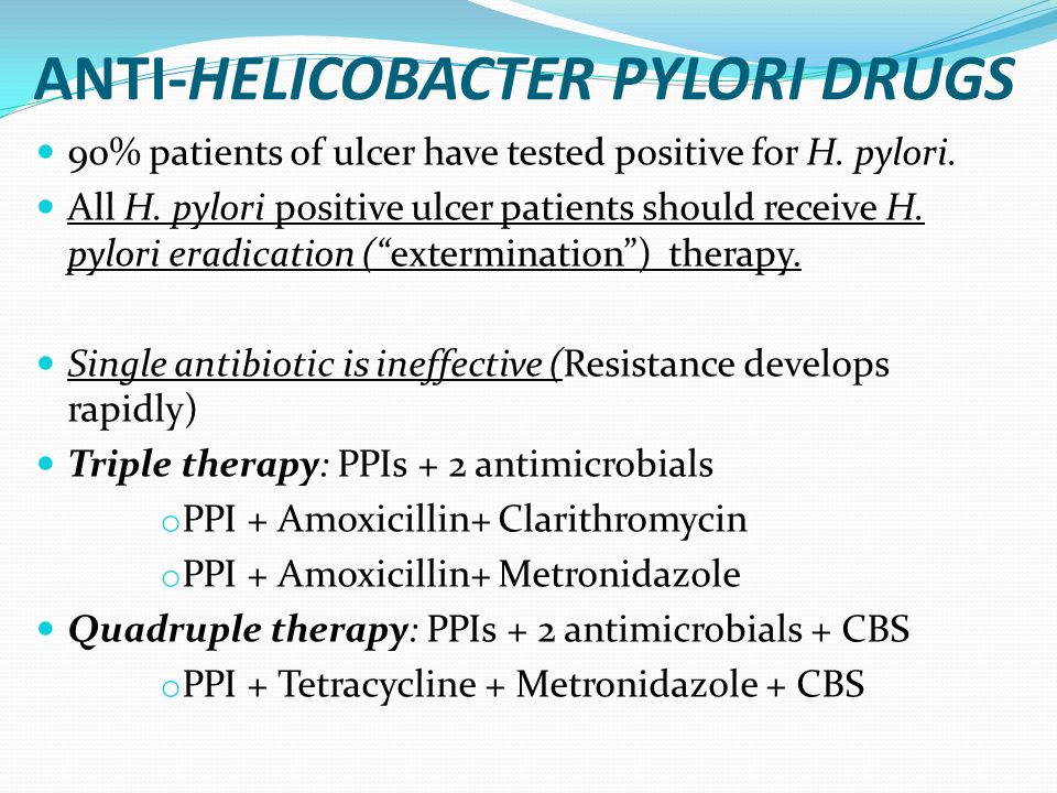 Nuevo tratamiento para helicobacter pylori