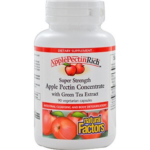 Natural Factors, ApplePectinRich, супер сильный концентрат яблочного пектина, 90 капсул