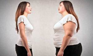 толстая женщина и после того как похудела