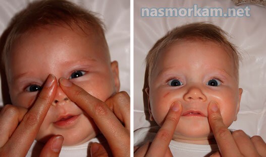 Применение точечного массажа при насморке и заложенности носа