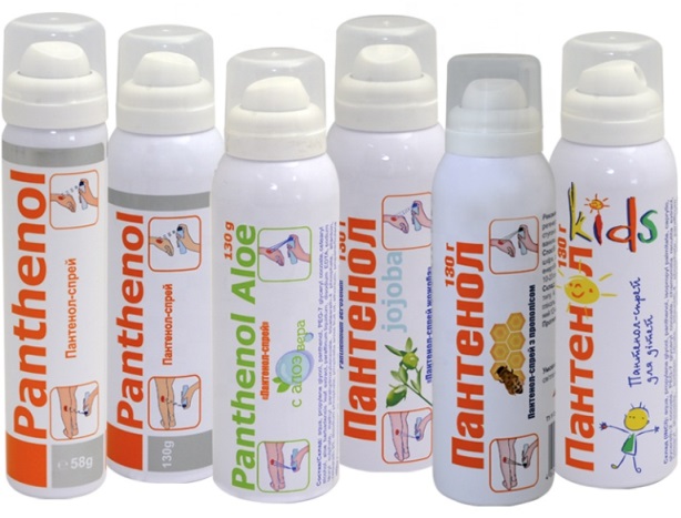 panthenol spray to treat burns